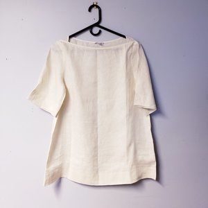 COS boatneck blouse Neutral 100% hemp Organic fabric expensive than linen NEW